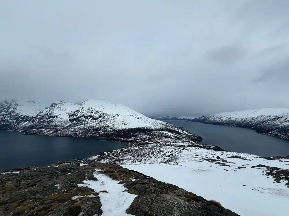The fjord and its far shore from the high ground